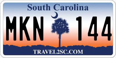 SC license plate MKN144