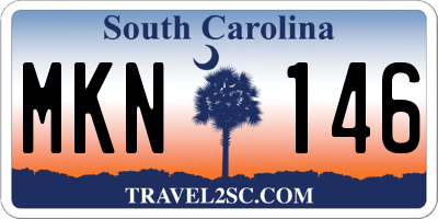 SC license plate MKN146