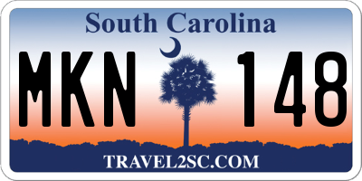 SC license plate MKN148