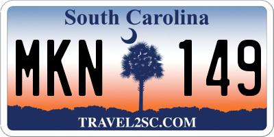 SC license plate MKN149