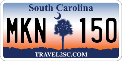 SC license plate MKN150