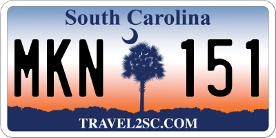 SC license plate MKN151