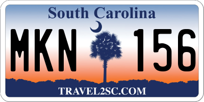 SC license plate MKN156