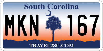 SC license plate MKN167