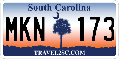 SC license plate MKN173