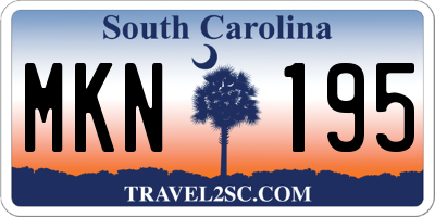 SC license plate MKN195