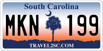 SC license plate MKN199