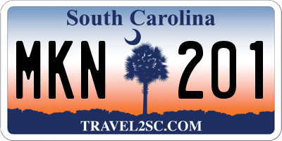 SC license plate MKN201