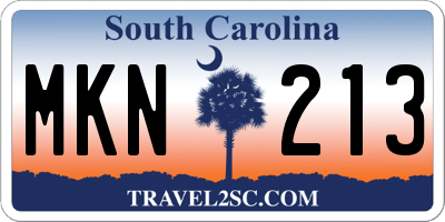 SC license plate MKN213