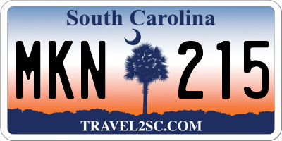 SC license plate MKN215