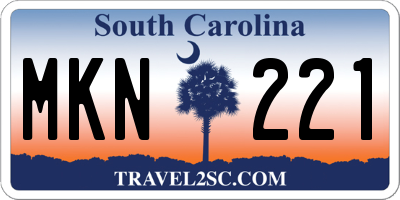 SC license plate MKN221