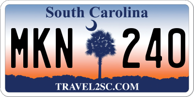 SC license plate MKN240