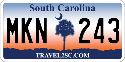 SC license plate MKN243