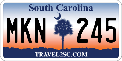 SC license plate MKN245
