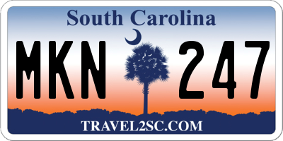 SC license plate MKN247