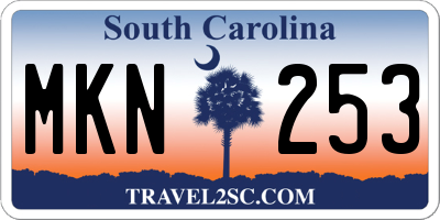SC license plate MKN253