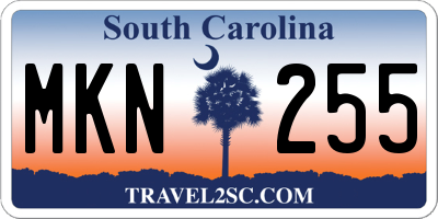 SC license plate MKN255