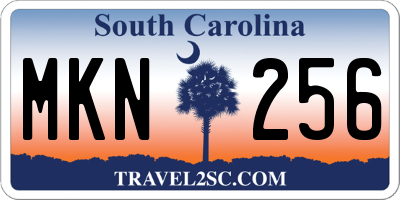 SC license plate MKN256