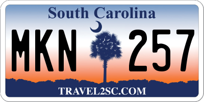SC license plate MKN257