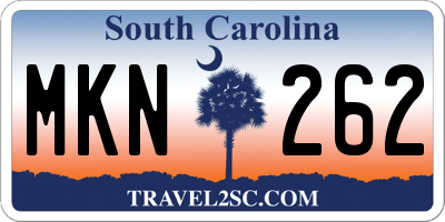 SC license plate MKN262