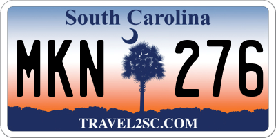 SC license plate MKN276