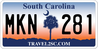 SC license plate MKN281