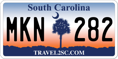 SC license plate MKN282