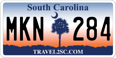 SC license plate MKN284