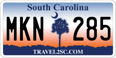 SC license plate MKN285