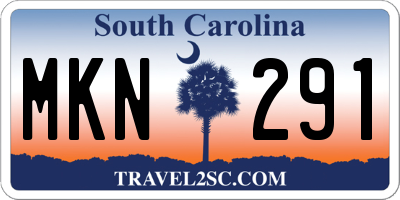 SC license plate MKN291