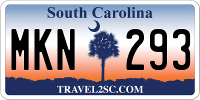 SC license plate MKN293