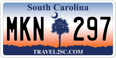 SC license plate MKN297