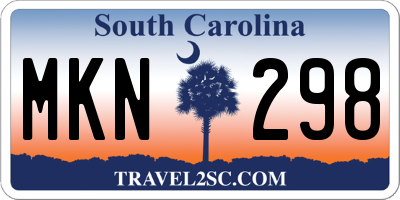 SC license plate MKN298