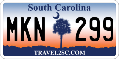 SC license plate MKN299