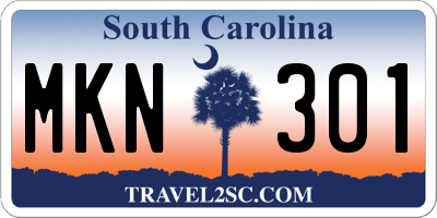 SC license plate MKN301
