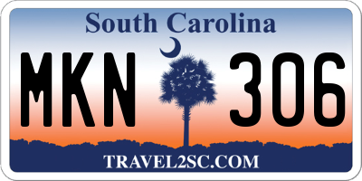 SC license plate MKN306