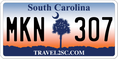 SC license plate MKN307