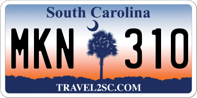 SC license plate MKN310
