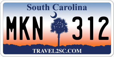 SC license plate MKN312