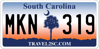 SC license plate MKN319