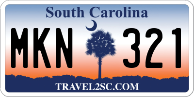 SC license plate MKN321