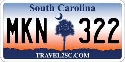 SC license plate MKN322