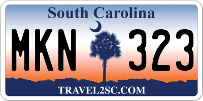 SC license plate MKN323