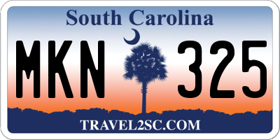 SC license plate MKN325