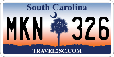 SC license plate MKN326