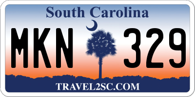 SC license plate MKN329