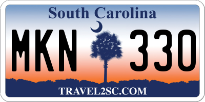 SC license plate MKN330