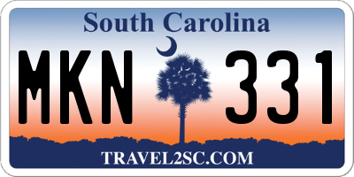 SC license plate MKN331