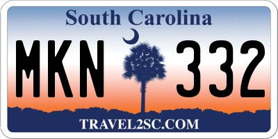SC license plate MKN332