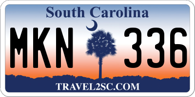 SC license plate MKN336